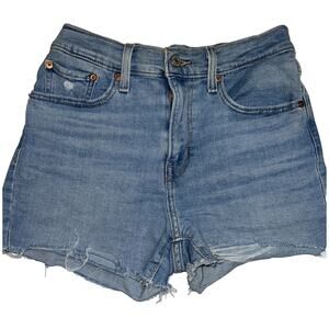 Levis High-Rise Shorts Women Size 27 Blue Jean Denim Distressed Cut-Offs Summer